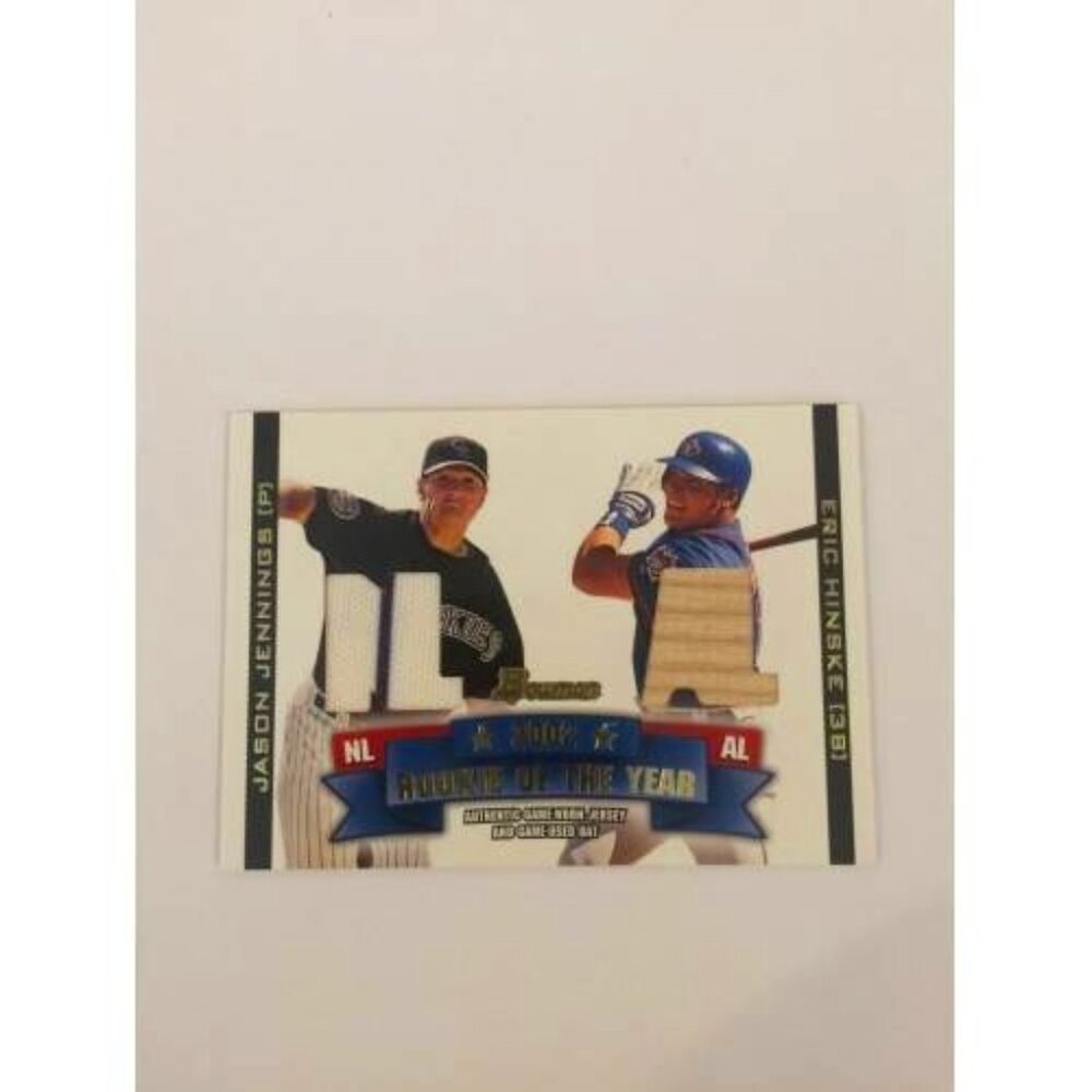 2003 Bowman ROY Materials Jason Jennings Eric Hinske #ROY-JH (040)